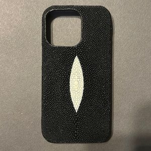 Genuine Stingray leather phone case for Apple iPhone 13